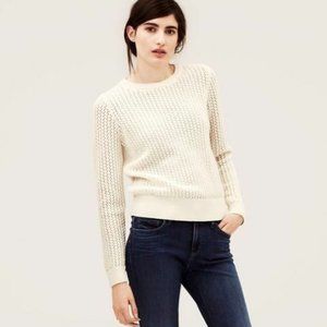NWT LOFT Vanilla Textured Open Stitch Sweater XS-M